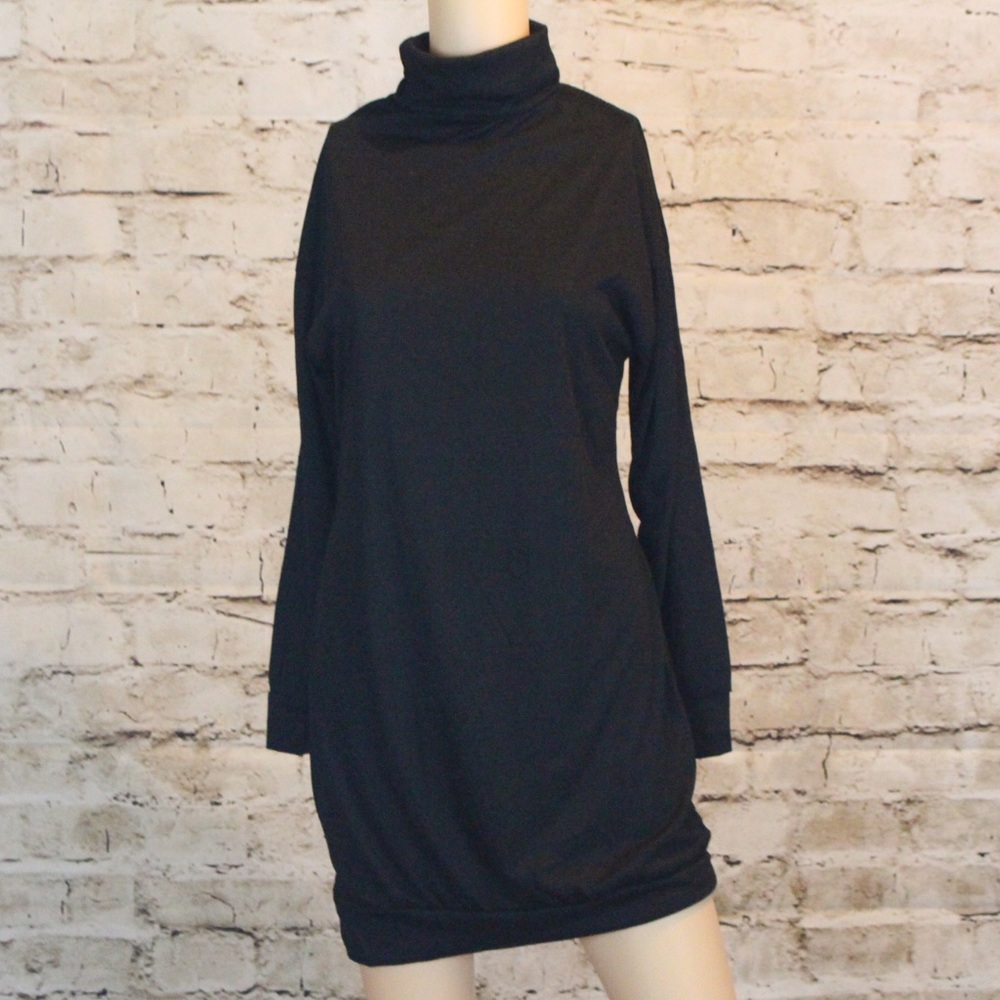 TURTLENECK LONG SLEEVE MINI SHEATH PENCIL DRESS
